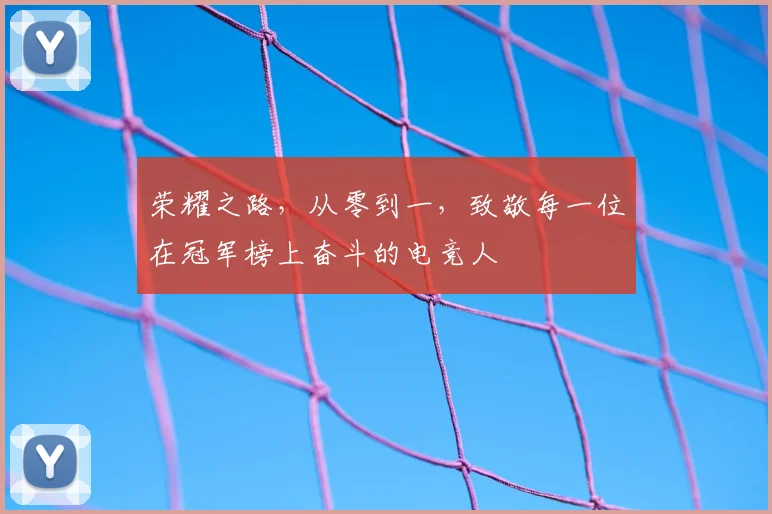荣耀之路,从零到一,致敬每一位在冠军榜上奋斗的电竞人
